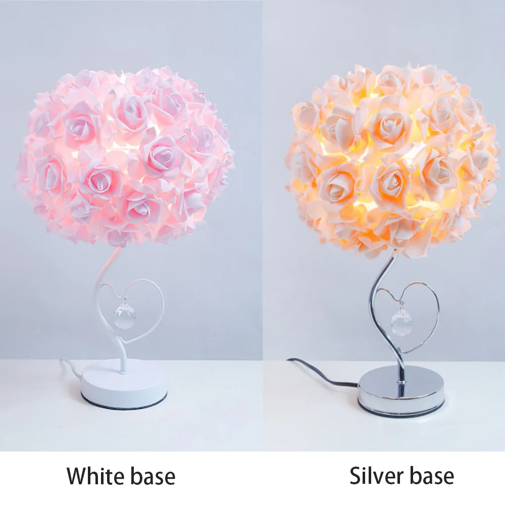 Rose Crystal Heart Lamp